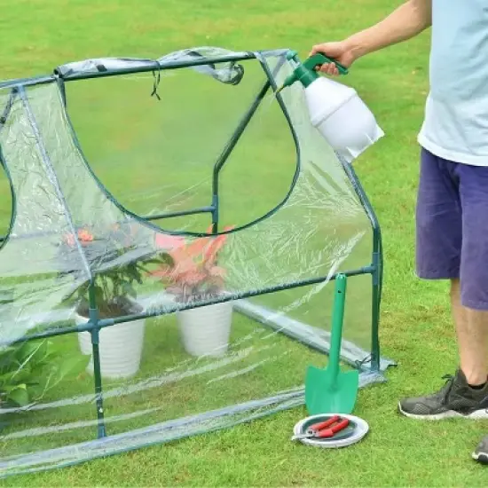 Aoodor Mini 4 ft. x 2 ft. x2 ft. Greenhouse Zipper Doors image {2}