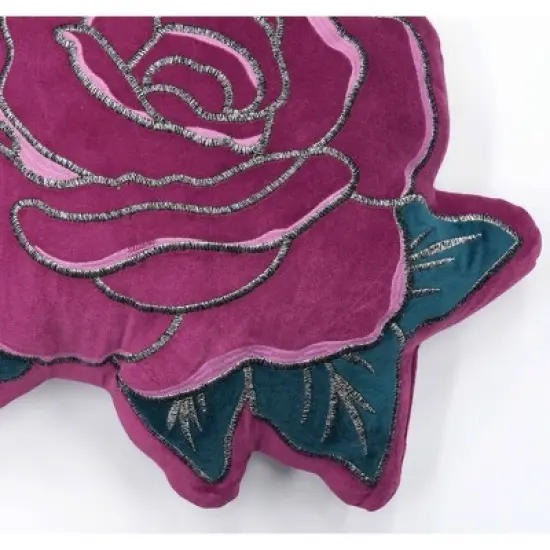 Celestial Garden Velvet Rose Decorative Pillow image {2}