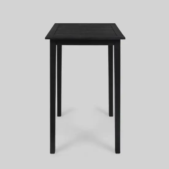 Polaris 5pc Wood and Wicker 26" Square Bar Set Dark Gray - Christopher Knight Home image {5}