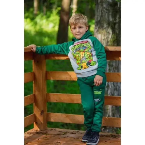 Teenage Mutant Ninja Turtles Michelangelo Leonardo Raphael Fleece Pullover Hoodie and Pants Outfit Set Toddler to Big Kid image {3}