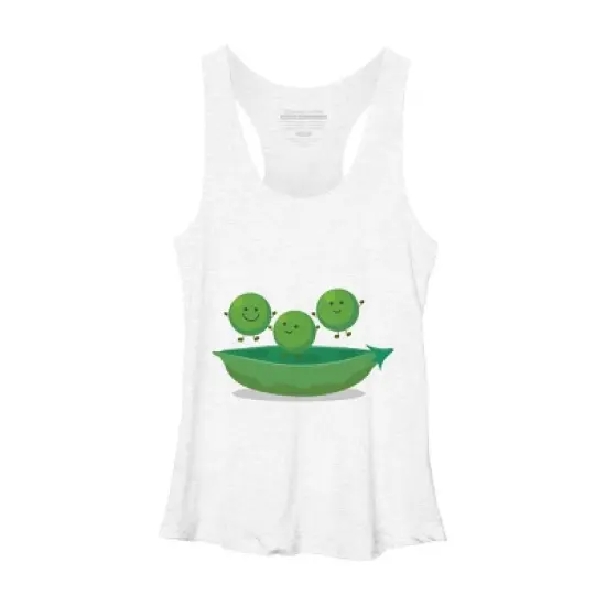Women's Design By Humans Cute jumping peas in pod cartoon illustration By thefrogfactory Racerback Tank Top image {10}