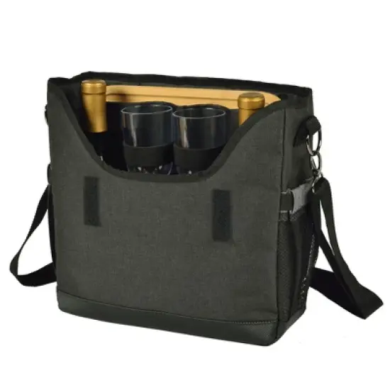 Picnic at Ascot Wine And Cheese Cooler w/ Table And Accessories - Charcoal Gray image {4}