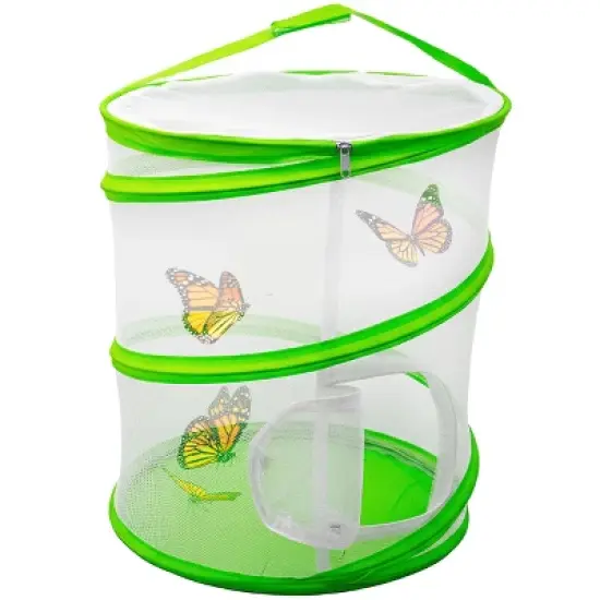 5 Star Super Deals Butterfly Growing Kit &ndash; 13" Tall Pop-Up Mesh Habitat Cage with Zipper Door, Carry Handle Insect Observation for Kids & Classrooms image {8}