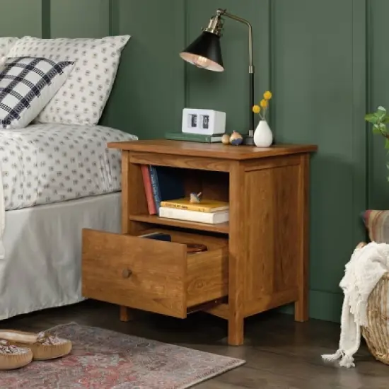 Union Plain Nightstand with Drawer Prairie Cherry - Sauder image {1}