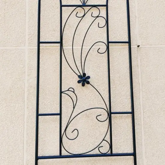 NicBex Metal Plant Stakes Plant Trellis Rust Proof Lattice Panels for Outside Peacock Style for Garden image {4}