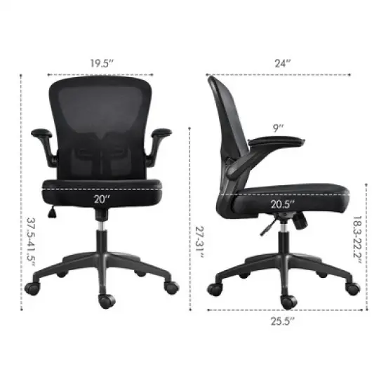 Yaheetech Adjustable Office Chair Swivel Mesh Computer Chair with Armrests image {2}