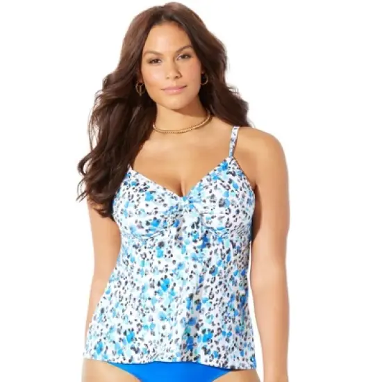Swimsuits for All Women&rsquo;s Plus Size Tie Front Underwire Tankini Top image {11}