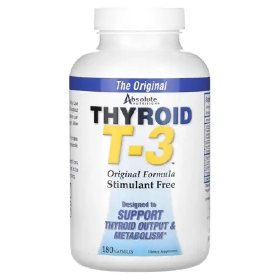 Absolute Nutrition Thyroid T-3, Original Formula, 180 Capsules image {4}