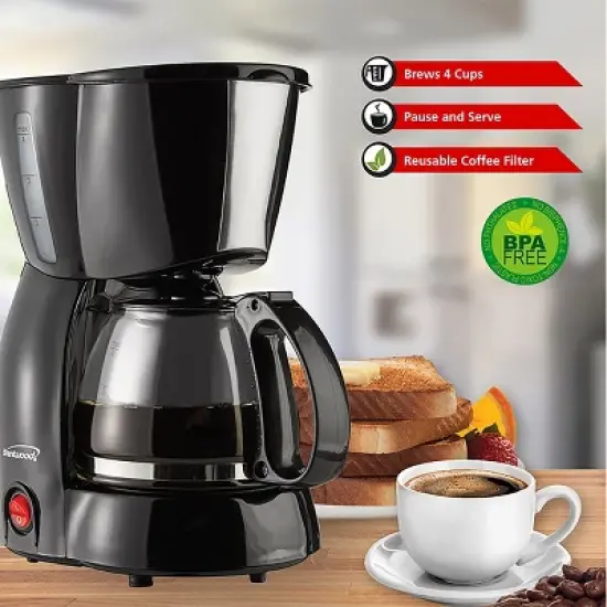 Brentwood 4 Cup Coffee Maker - Black image {3}
