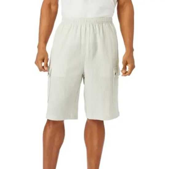 KS Island by KingSize Men's Big & Tall Full Elastic Waist Gauze Cargo Shorts image {9}