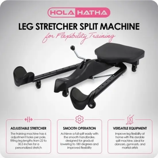 HolaHatha Leg Stretcher Split Machine for Full Split Flexibility Training, Adjustable Stainless Steel Dance Exercise Equipment for Home Gym, Black image {2}