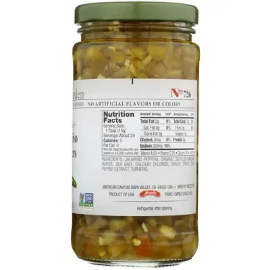 Jeff's Garden Diced Tamed Jalapeno Peppers - Case of 6/12 fz image {4}