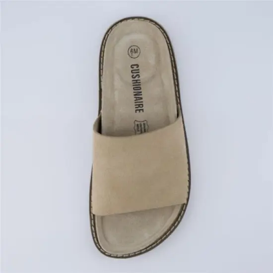 CUSHIONAIRE Ritual Women&rsquo;s Slide Sandal &ndash; Suede Slip-On with Cork Footbed, Contoured Insole & Flexible Lightweight Outsole image {5}