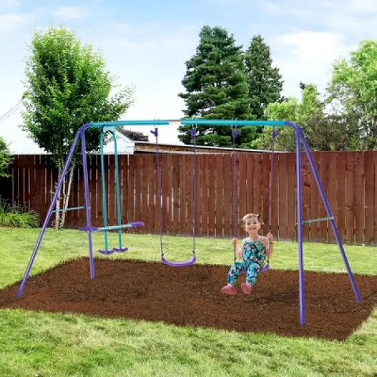 Dexmalle Metal Swing Set with Glider image {1}
