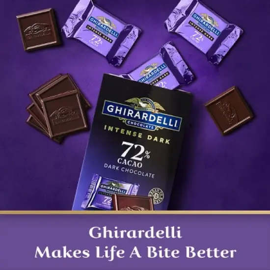 Ghirardelli INTENSE DARK Chocolate Candy SQUARES, 72% Cacao - 4.1oz image {5}
