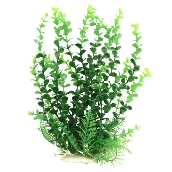 Unique Bargains Fish Tank Decoration Green Plastic Plant Landscape Betta 11.02" image {3}