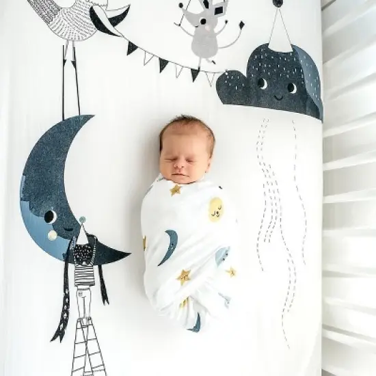 Rookie Humans Moon & Stars viscose from bamboo swaddle image {3}