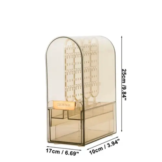 Unique Bargains Dust-proof Makeup Organizer with 1 Drawers for Lotions Cream Brown 1 Pc image {2}