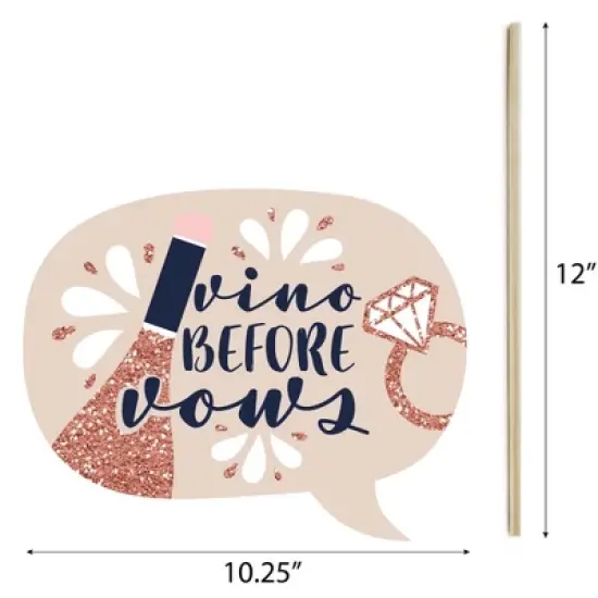 Big Dot of Happiness Vino Before Vows - Winery Bridal Shower or Bachelorette Party Photo Booth Props Kit - 20 Count image {4}