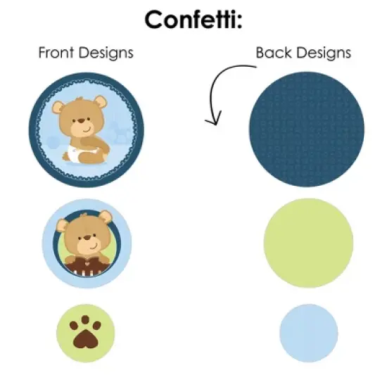 Big Dot of Happiness Baby Boy Teddy Bear - Baby Shower Decor and Confetti - Terrific Table Centerpiece Kit - Set of 30 image {4}