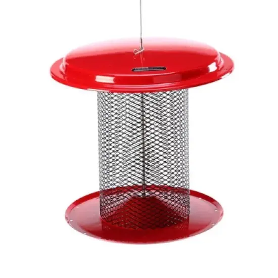 Birds Choice Magnet Mesh Black Oil Sunflower Bird Feeder - Red: Durable Metal, Weather-Resistant, No Assembly Required image {1}