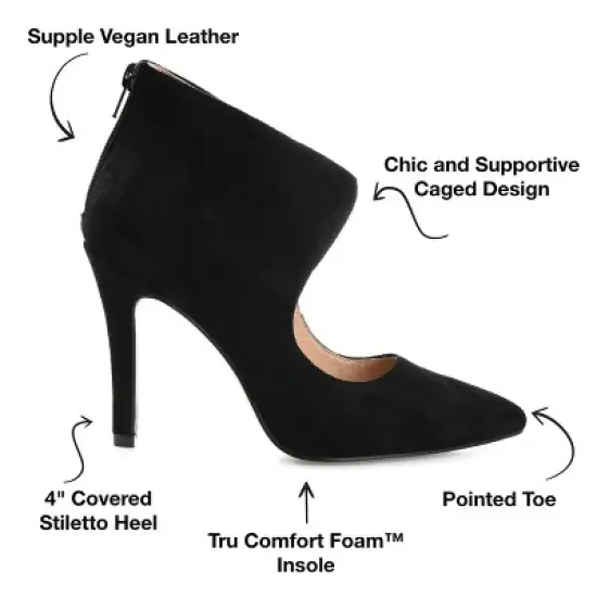 Journee Collection Womens Junniper Back Heel Zip High Stiletto Pointed Toe Pumps image {7}