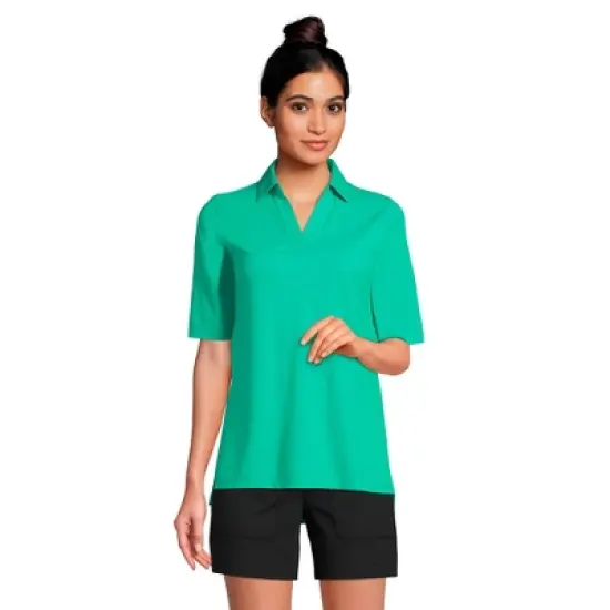 Lands' End Women's Performance Elbow Sleeve Pique Polo image {4}