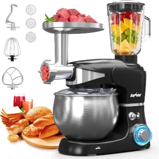 Heynemo 3-in-1 Multifunctional Stand Mixer,400W Kitchen Electric Mixer with 6 Speeds, Tilt-Head, 6.5QT Dough Mixer Machine, Dough Hook, Beater, Whisk image {7}