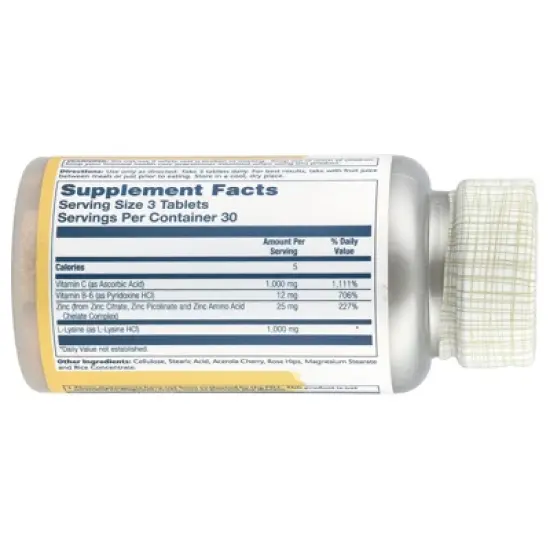 Solaray L-Lysine, 90 Tablets image {1}