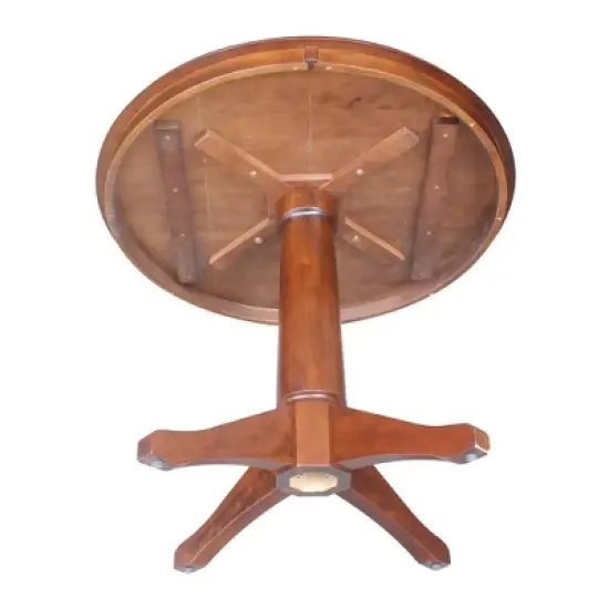 36" Oscar Round Top Pedestal Table Dining Height Espresso - International Concepts image {3}