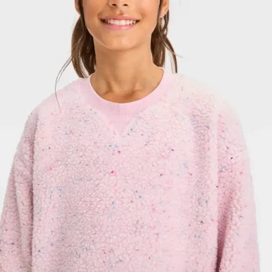 Girls' Faux Fleece Shearling Pullover - All in Motion&trade; image {2}