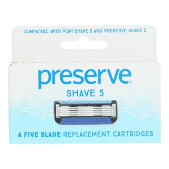 Preserve Shave 5 Blade Replacement Cartridges Blue - Case of 6/4 ct image {1}