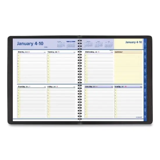 QuickNotes Weekly Block Format Appointment Book, 10 x 8, Black Cover, 12-Month (Jan to Dec): 2026 image {1}
