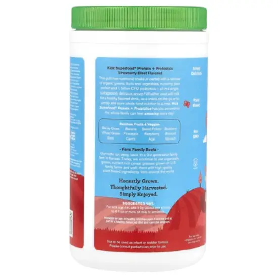 Amazing Grass Kidz Superfood&reg;, Protein + Probiotics, Strawberry Blast, 8.9 oz (255 g) image {2}