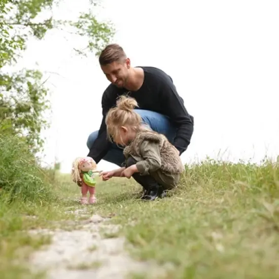 HABA Mali 12" Soft Doll with Blonde Hair, Blue Eyes and Embroidered Face image {6}