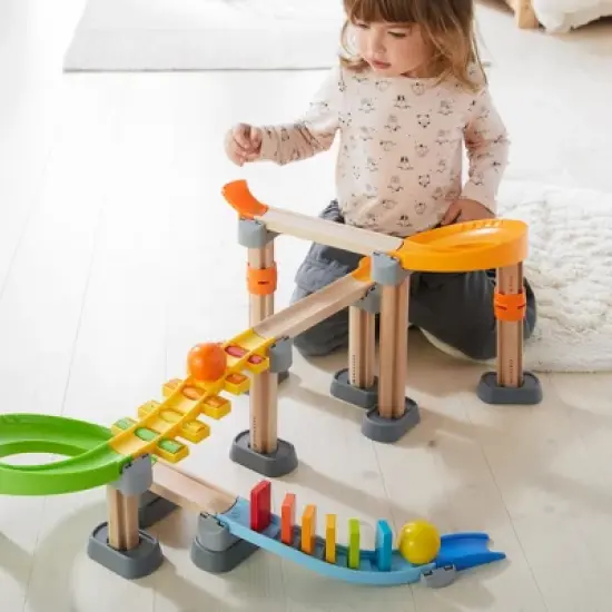 HABA Kullerbu Melody Dominoes Rolling Ball Track Play Set with Xylophone and Stairs for Ages 2+ image {5}