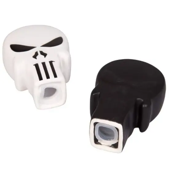 Seven20 Marvel The Punisher Black & White Skull Logo Ceramic Salt & Pepper Shaker Set image {1}
