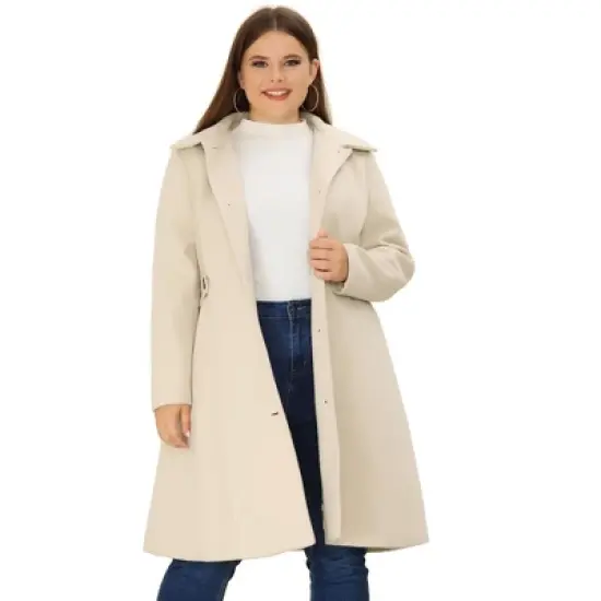 Agnes Orinda Women's Plus Size Winter Outfits Utility Belted Fashion Overcoats image {14}