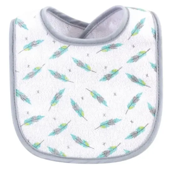 Luvable Friends Baby Cotton Terry Bibs 10pk, Neutral Elephant Stars, One Size image {3}