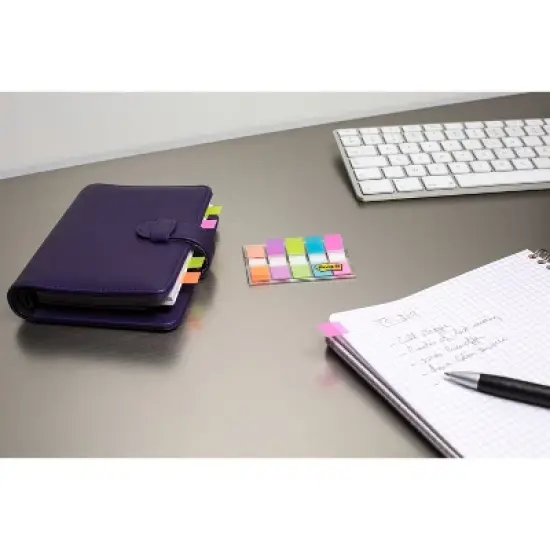 Post-it&reg; Flags, Assorted Bright Colors, .5 in. Wide, 100 Flags/On-the-Go Dispenser: Multicolor Removable File Tabs image {5}
