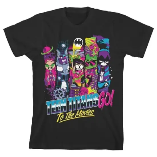 Teen Titans Go To The Movies Black Graphic Tee Toddler Boy to Youth Boy image {3}