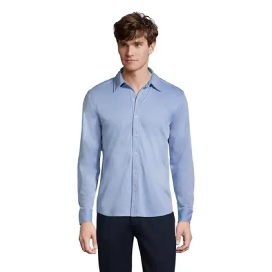 Lands' End Men's Mesh Oxford Shirt image {3}