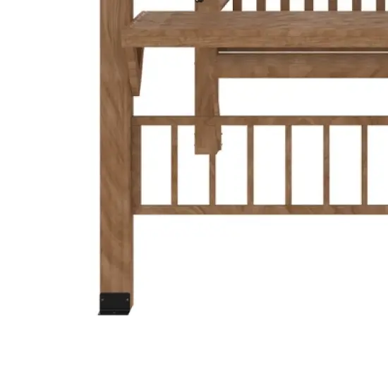 Outsunny 14' x 10' Wooden Pergola, Outdoor Grill Gazebo with Bar Counters and Seating for Garden, Patio, Backyard, Deck image {5}