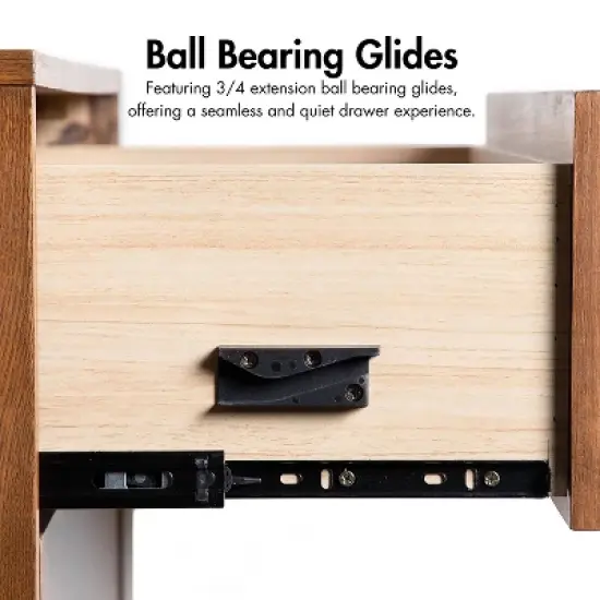 HOMES: Inside + Out 3pc Full Riverstone Mid-Century Modern Bedroom Set with 2 Nightstands Walnut image {3}