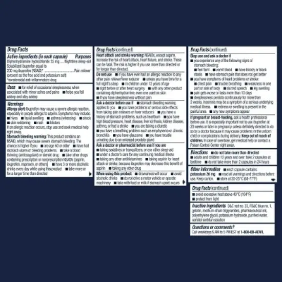 Advil Ibuprofen PM Liquid Mini NSAID Gelcaps - 40ct image {1}