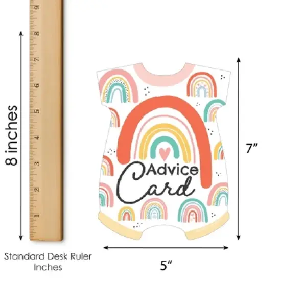 Big Dot of Happiness Hello Rainbow - Baby Bodysuit Wish Card Boho Baby Shower Party Activities - Shaped Advice Cards Game - Set of 20 image {3}