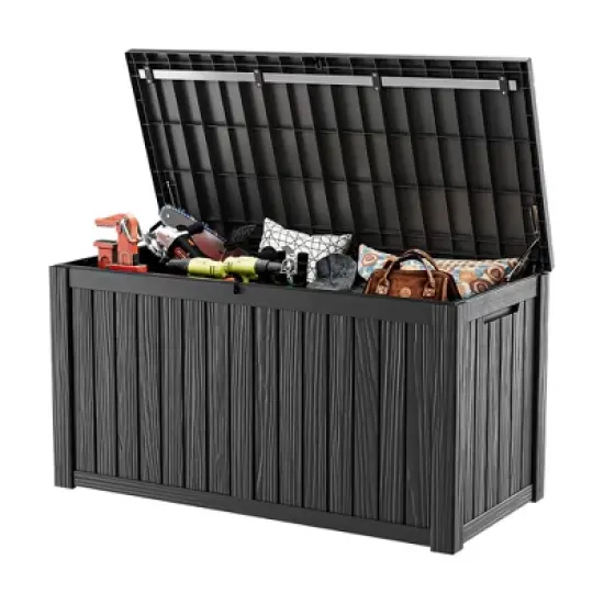 Wooakway 150 Gallon Waterproof All-Weather Storage Box Deck Box Indoor and Outdoor Use image {4}