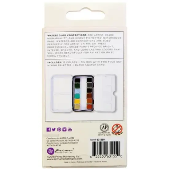 Prima Watercolor Confections Watercolor Pans 12/Pkg-Woodlands image {1}