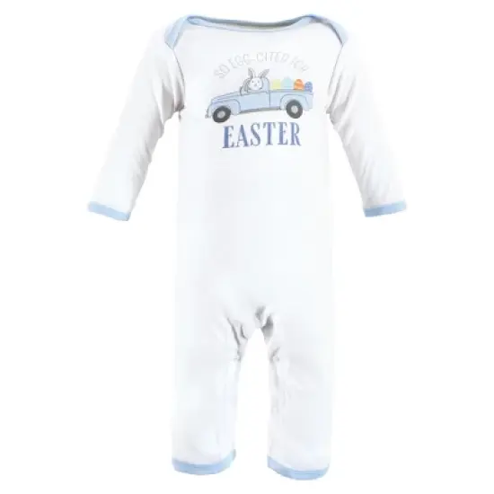 Hudson Baby Infant Boy Cotton Coveralls, Easter Truck image {2}