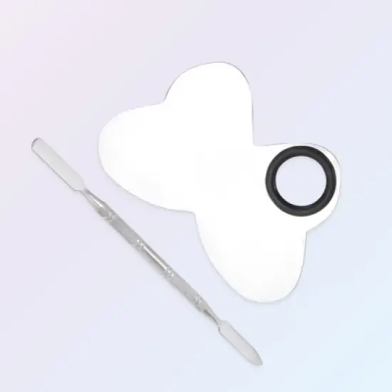 Unique Bargains Portable Butterfly Nail Art Palette Silver Tone 1 Set image {4}